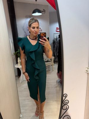 Rochie midi verde smarald