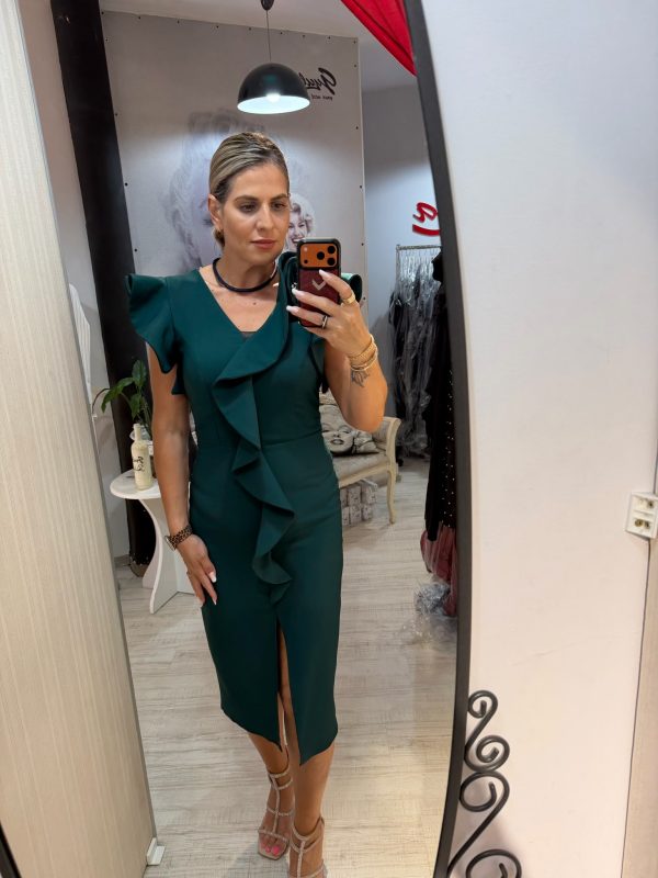 Rochie midi verde smarald