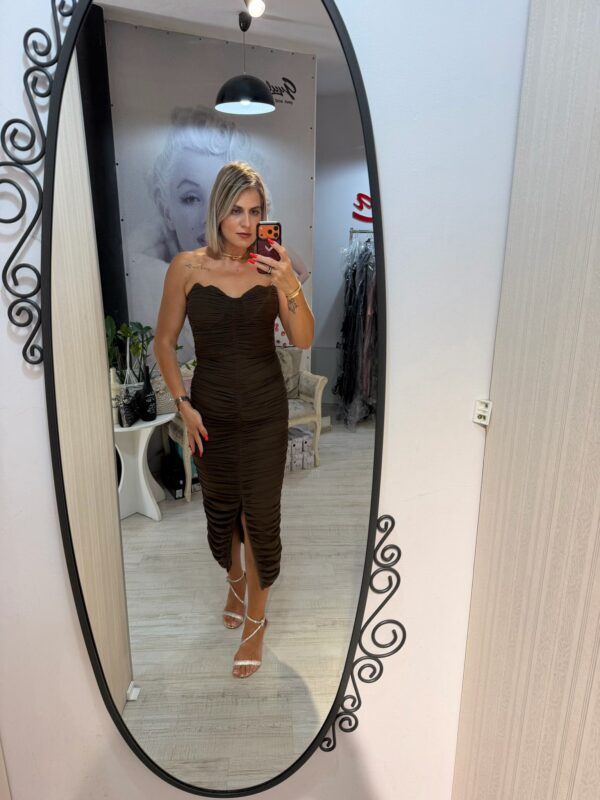 Rochie midi maro ciocolatiu