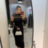 Rochie midi neagra din dantela