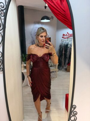 Rochie elena bordo midi