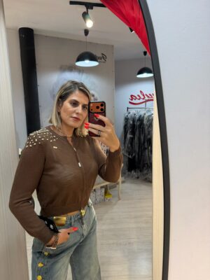 Bluza scurta cu fermoar frontal