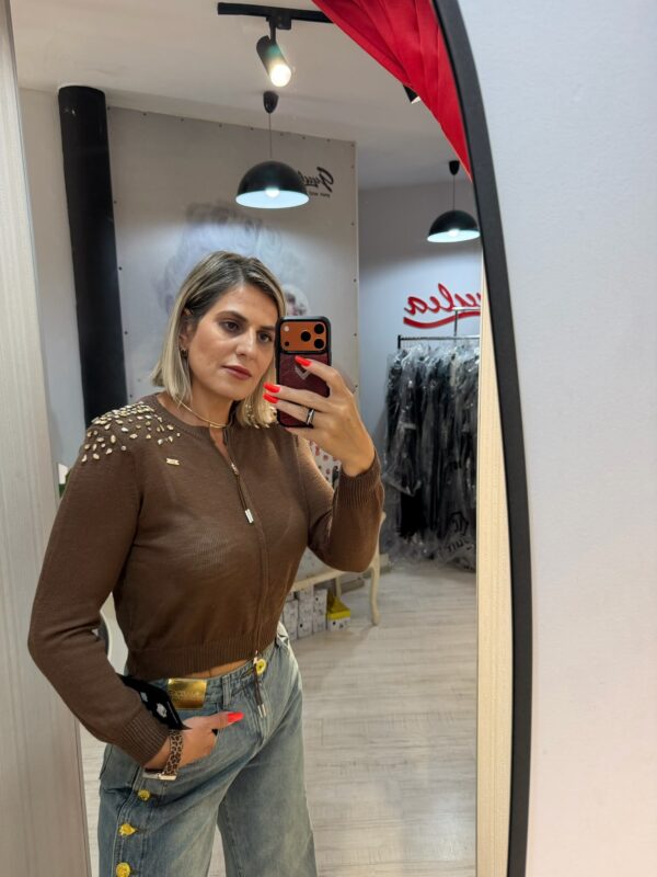 Bluza scurta cu fermoar frontal