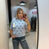 Bluza cu buline si maneci scurte