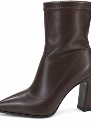 Botine maro cu toc gros