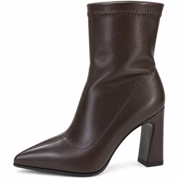 Botine maro cu toc gros