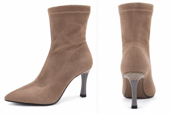 Botine elgante bej cappucino
