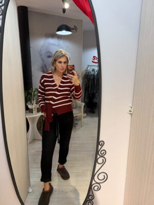 Blug negru cu ,cordon in talie