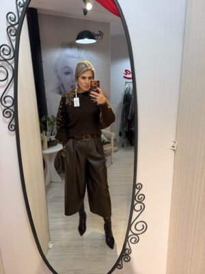 Pantalon piele eco 3/4