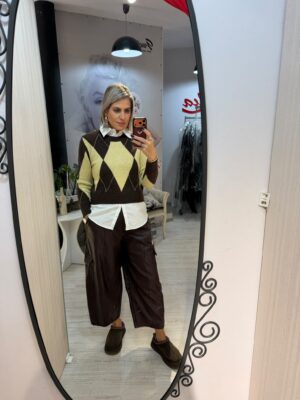 Pantalon cargo piele eco