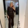 Compleu tricotat cu volan in talie