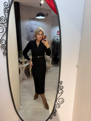 Rochie tricot cu fermoar