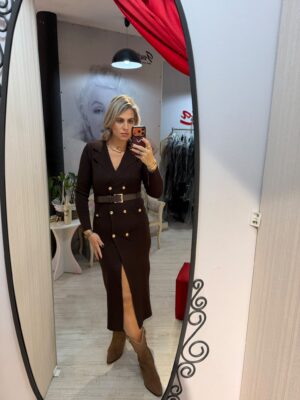 Rochie tricou cu nastruri aurii